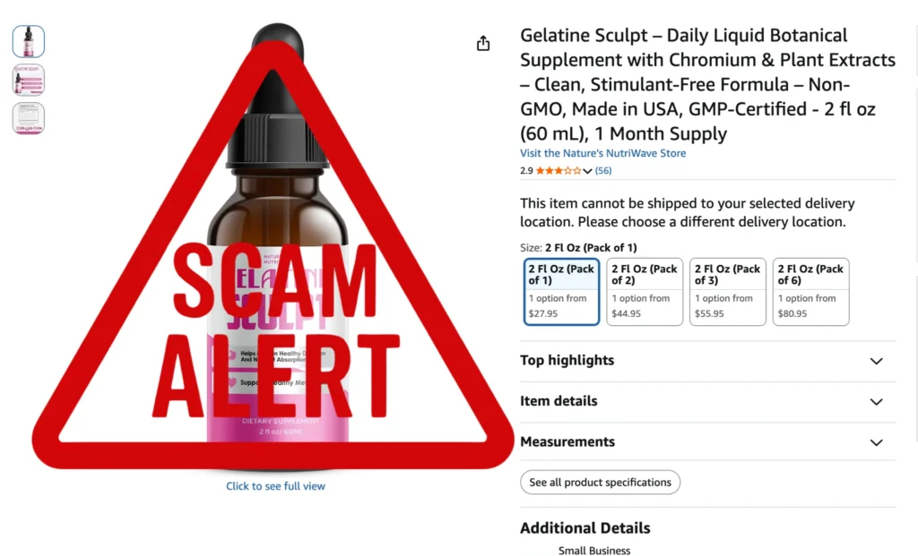 Authenticity verification seal proving that Gelatine Sculpt is legitimate and comes with a full 60-day money-back guarantee.